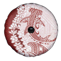 Polynesian Crimson Plumeria Lei Spare Tire Cover with Hammerhead Shark LT7 - Polynesian Pride