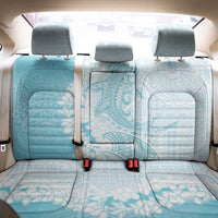 Polynesian Turquoise Plumeria Lei Back Car Seat Cover with Hammerhead Shark