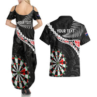 Personalised New Zealand Darts Couples Matching Summer Maxi Dress and Hawaiian Shirt Maori Manaia LT7 - Polynesian Pride