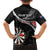 Personalised New Zealand Darts Family Matching Short Sleeve Bodycon Dress and Hawaiian Shirt Maori Manaia LT7 - Polynesian Pride