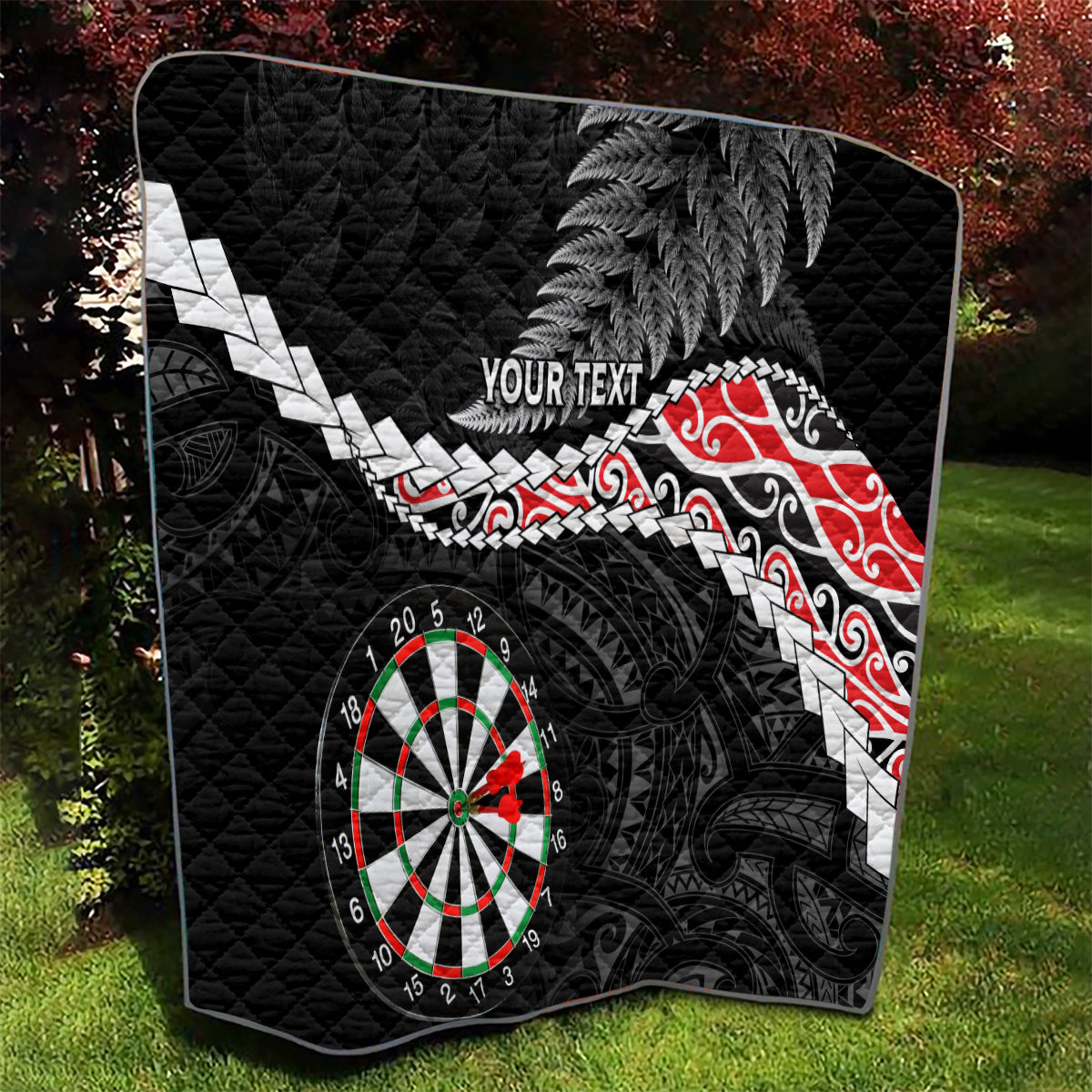 Personalised New Zealand Darts Quilt Maori Manaia LT7 - Polynesian Pride