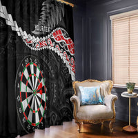 Personalised New Zealand Darts Window Curtain Maori Manaia LT7 - Polynesian Pride
