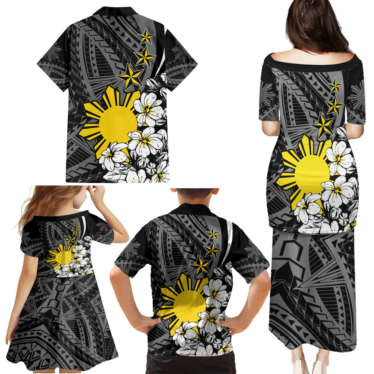 Philippines Sampaguita Personalised Family Matching Puletasi and Hawaiian Shirt Women's Day LT7 - Polynesian Pride