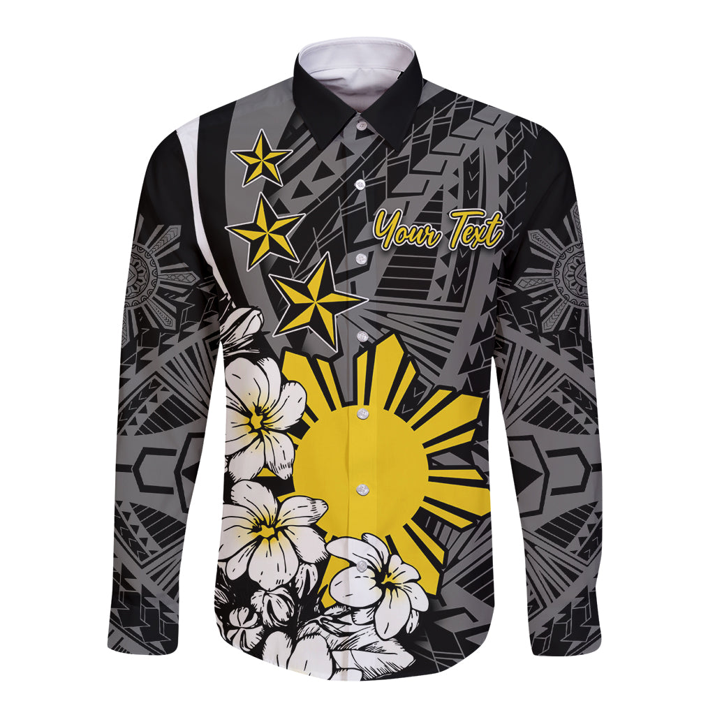 Philippines Sampaguita Personalised Long Sleeve Button Shirt Women's Day LT7 Unisex Black - Polynesian Pride