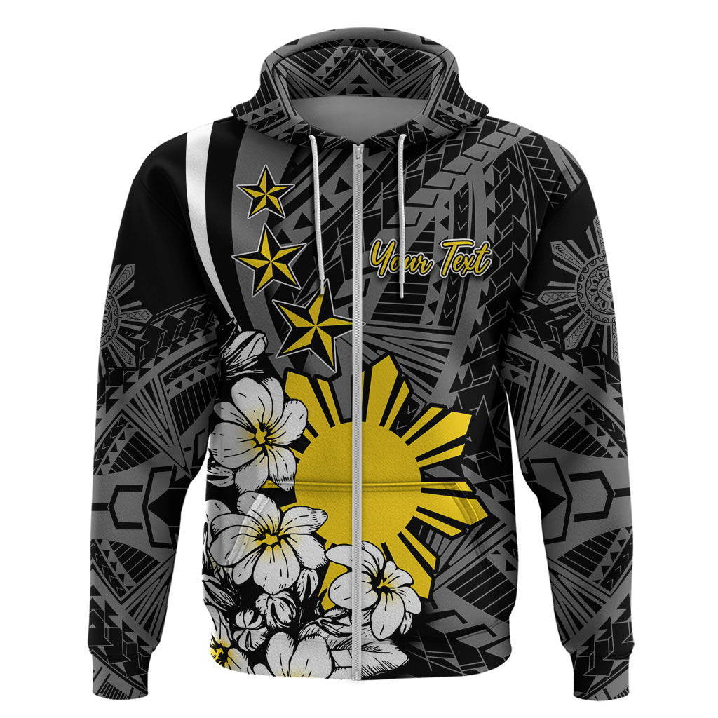 Philippines Sampaguita Personalised Zip Hoodie Women's Day LT7 Zip Hoodie Black - Polynesian Pride