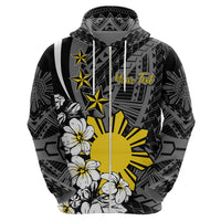 Philippines Sampaguita Personalised Zip Hoodie Women's Day LT7 - Polynesian Pride