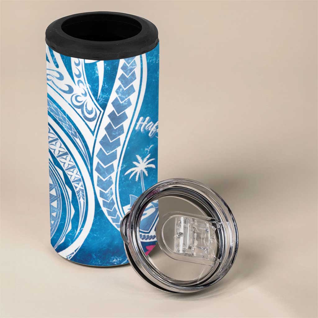 Hafa Adai Guam 4 in 1 Can Cooler Tumbler Crystal Waves