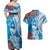 Hafa Adai Guam Couples Matching Off Shoulder Maxi Dress and Hawaiian Shirt Crystal Waves