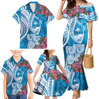 Hafa Adai Guam Family Matching Mermaid Dress and Hawaiian Shirt Crystal Waves