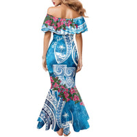 Hafa Adai Guam Family Matching Mermaid Dress and Hawaiian Shirt Crystal Waves