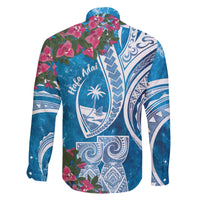 Hafa Adai Guam Family Matching Off The Shoulder Long Sleeve Dress and Hawaiian Shirt Crystal Waves