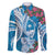 Hafa Adai Guam Family Matching Off Shoulder Maxi Dress and Hawaiian Shirt Crystal Waves