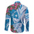 Hafa Adai Guam Family Matching Off Shoulder Maxi Dress and Hawaiian Shirt Crystal Waves