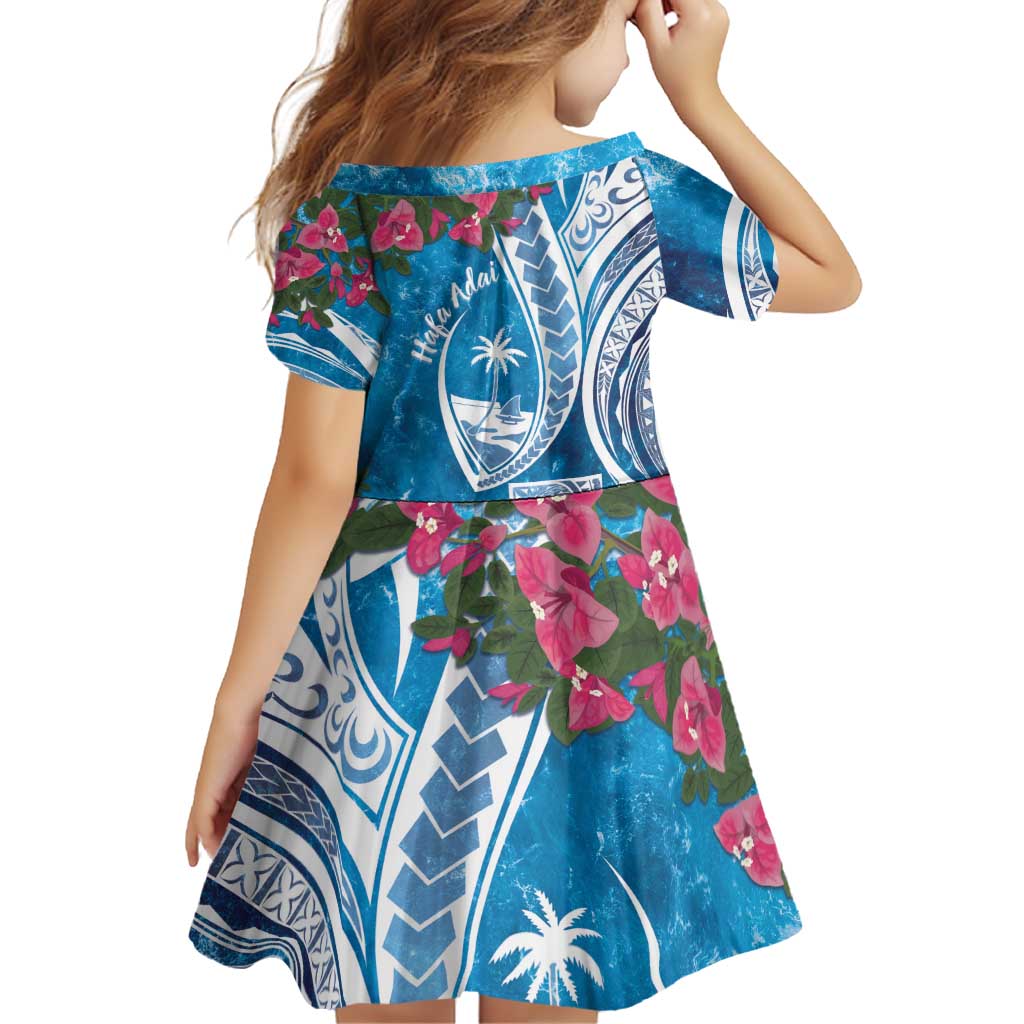 Hafa Adai Guam Family Matching Off Shoulder Short Dress and Hawaiian Shirt Crystal Waves