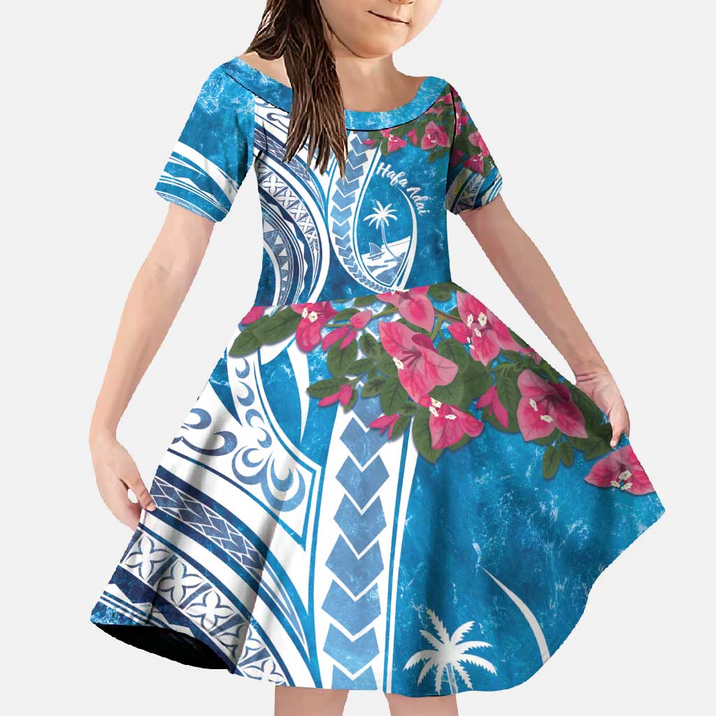 Hafa Adai Guam Family Matching Tank Maxi Dress and Hawaiian Shirt Crystal Waves