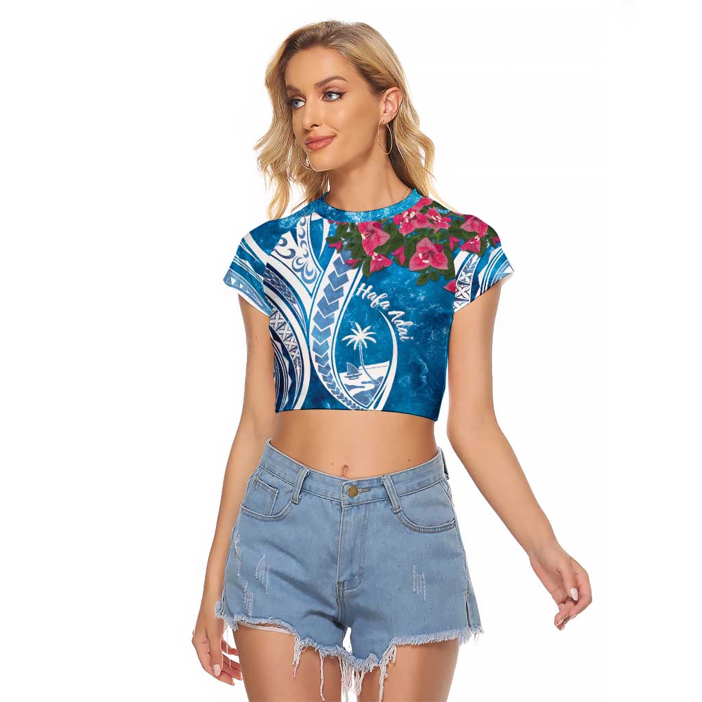Hafa Adai Guam Raglan Cropped T Shirt Crystal Waves