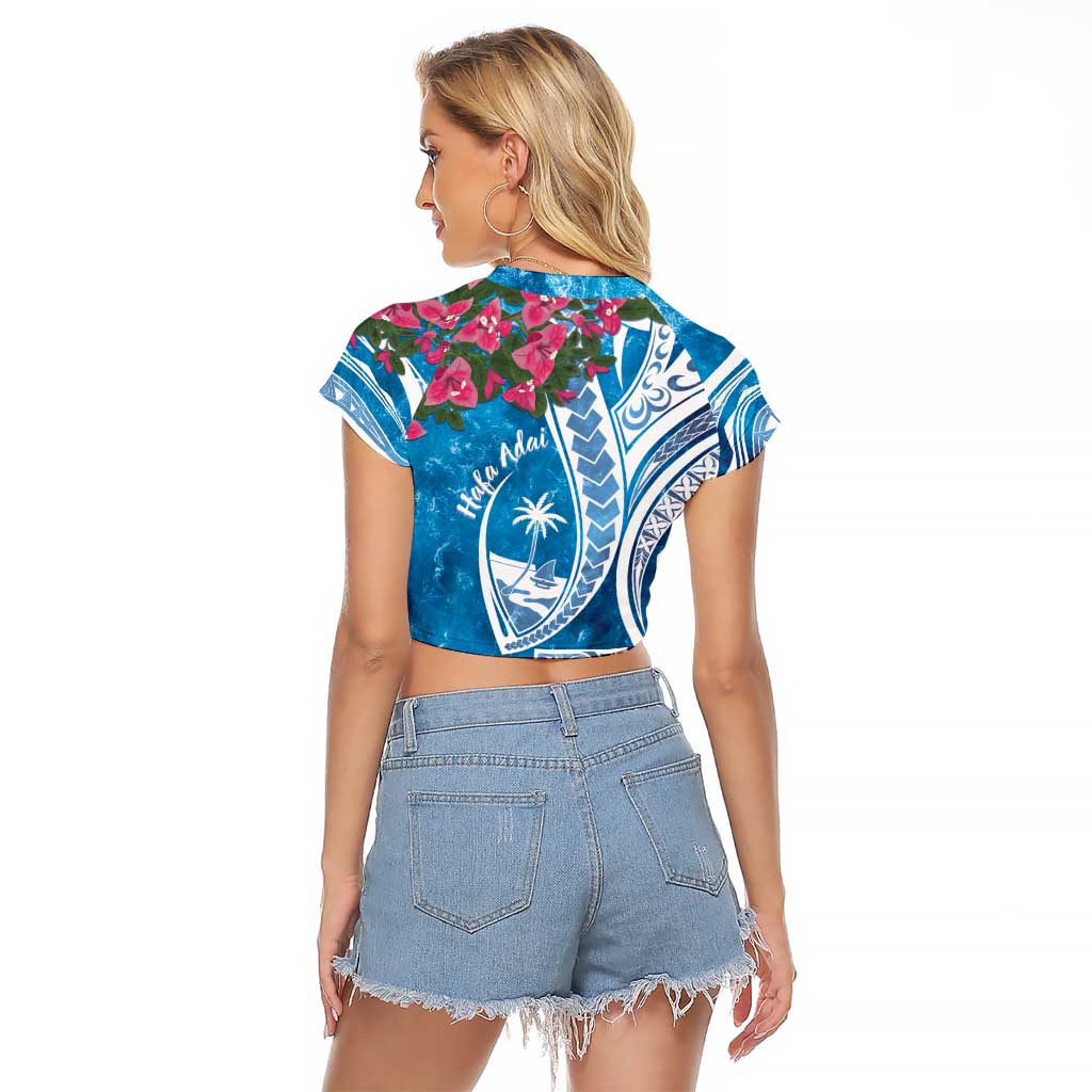 Hafa Adai Guam Raglan Cropped T Shirt Crystal Waves
