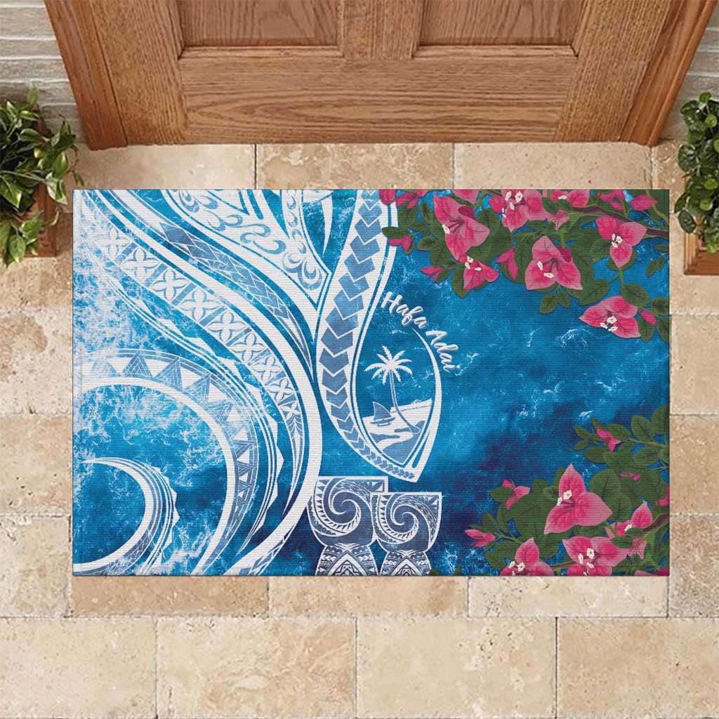 Hafa Adai Guam Rubber Doormat Crystal Waves