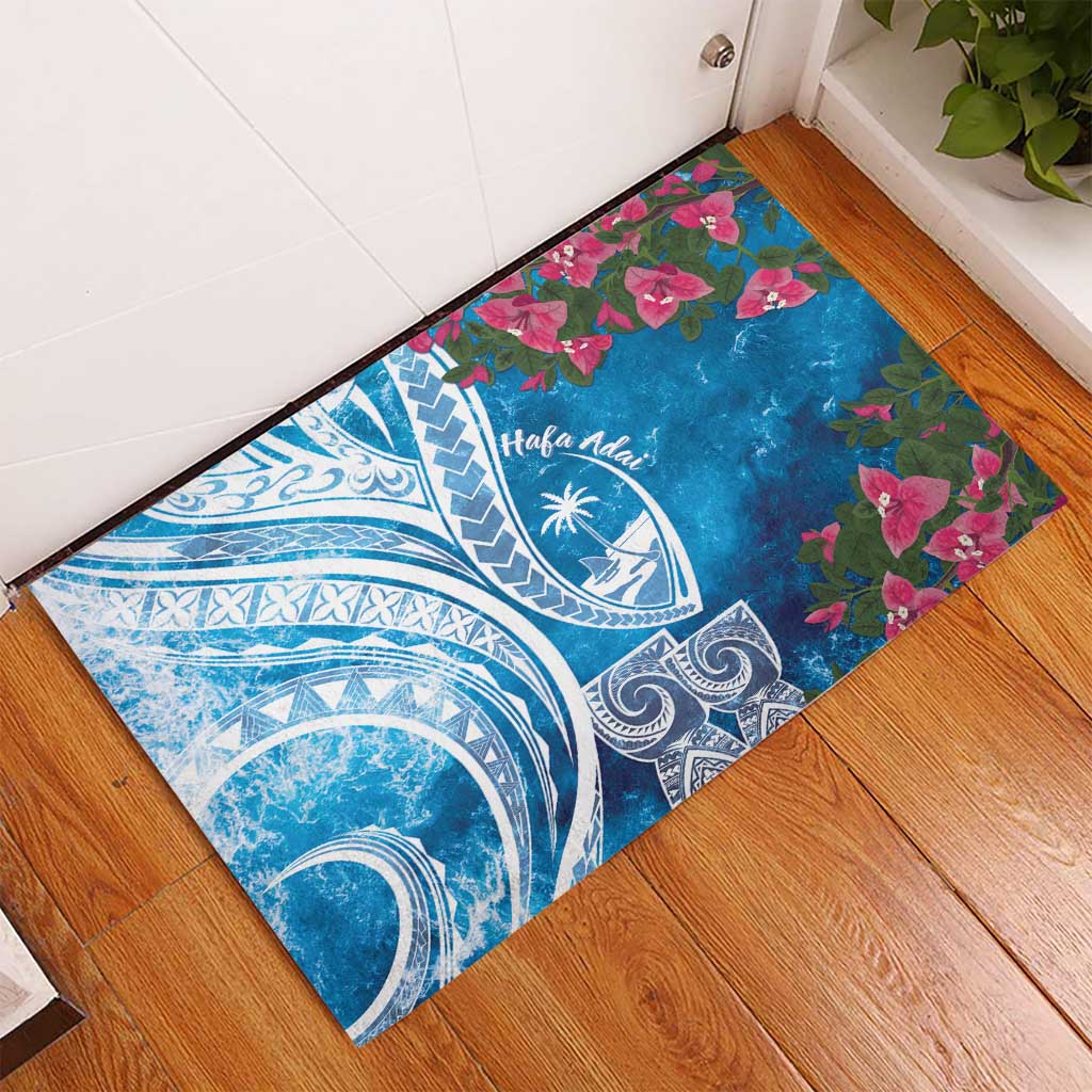 Hafa Adai Guam Rubber Doormat Crystal Waves