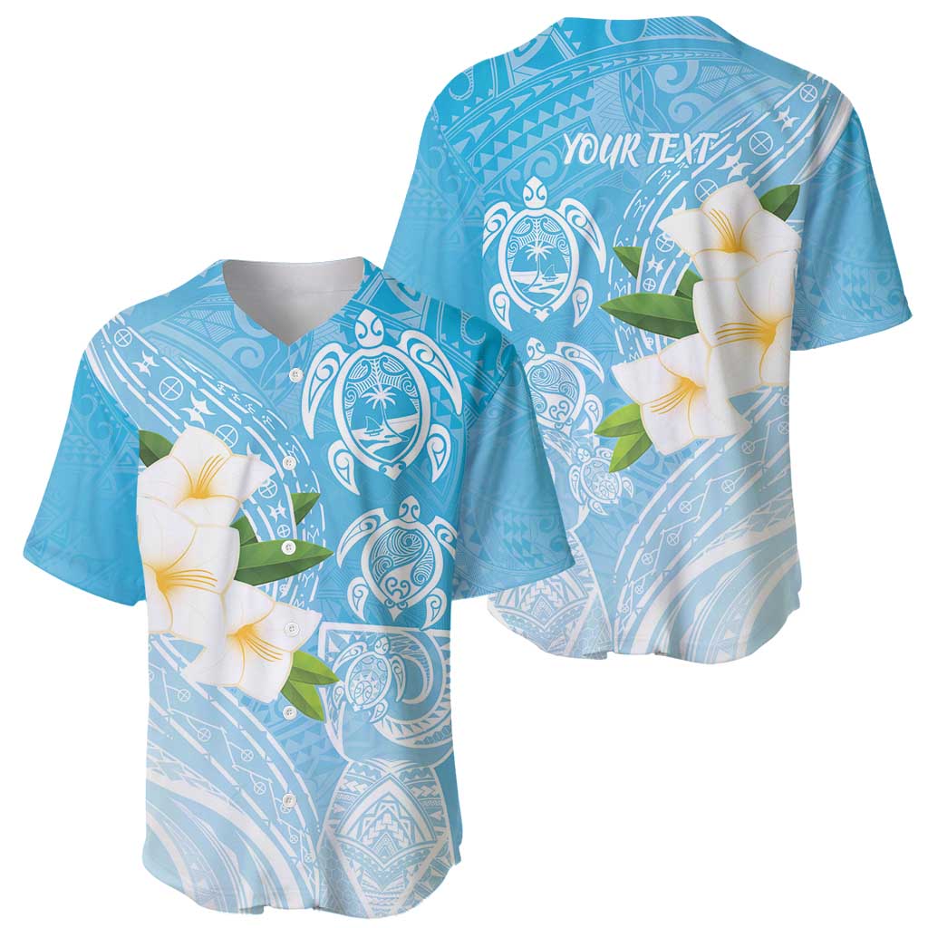 Personalized Guam Chamorro Baseball Jersey Turtles and Guasali Flowers