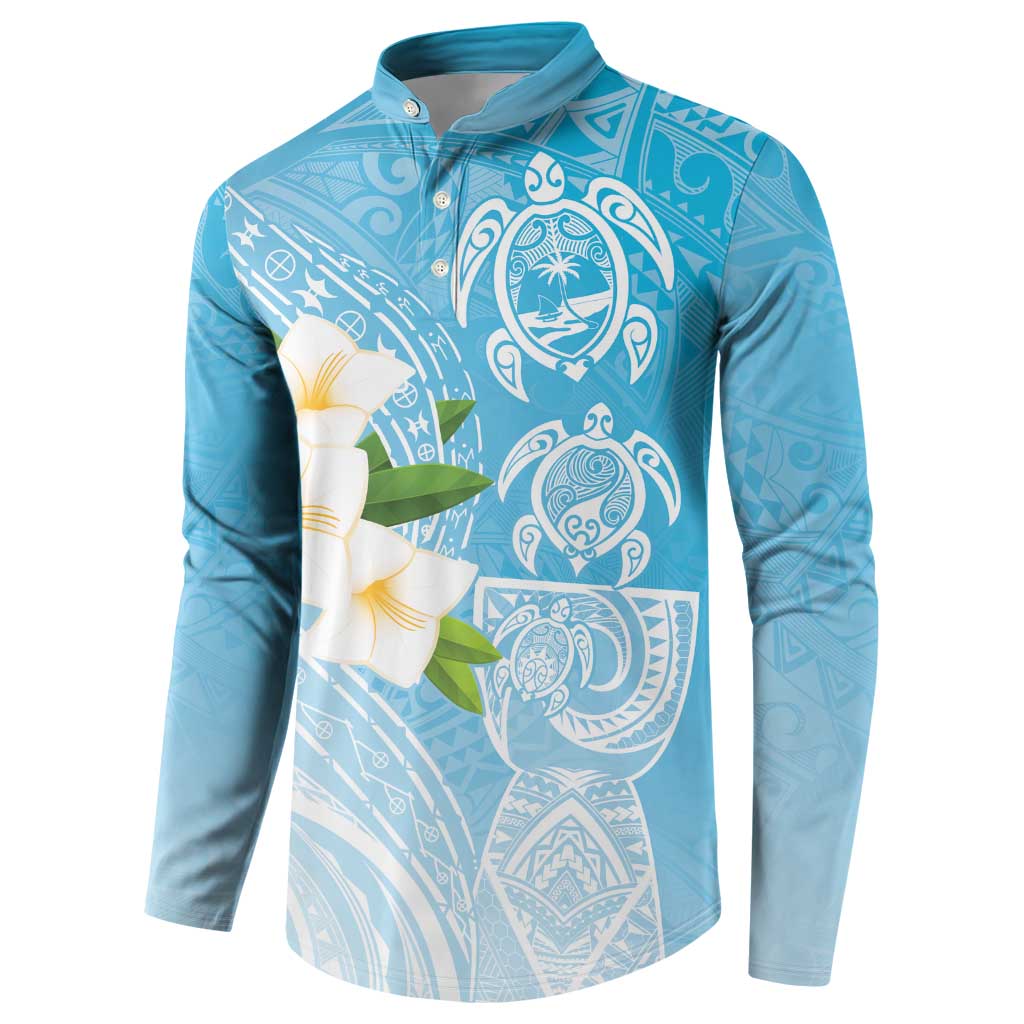 Personalized Guam Chamorro Button Sweatshirt Turtles and Guasali Flowers