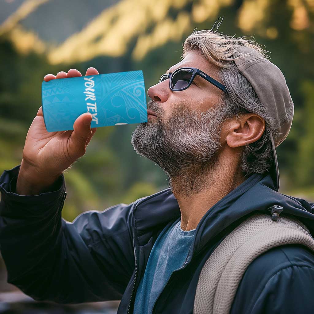 Personalized Guam Chamorro 4 in 1 Can Cooler Tumbler Turtles and Guasali Flowers