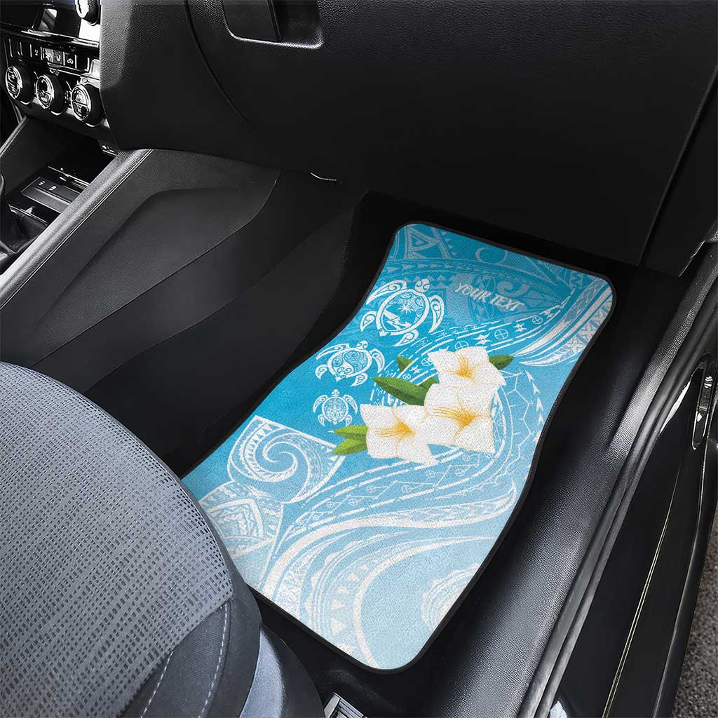 Personalized Guam Chamorro Car Mats Turtles and Guasali Flowers