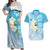 Personalized Guam Chamorro Couples Matching Off Shoulder Maxi Dress and Hawaiian Shirt Turtles and Guasali Flowers