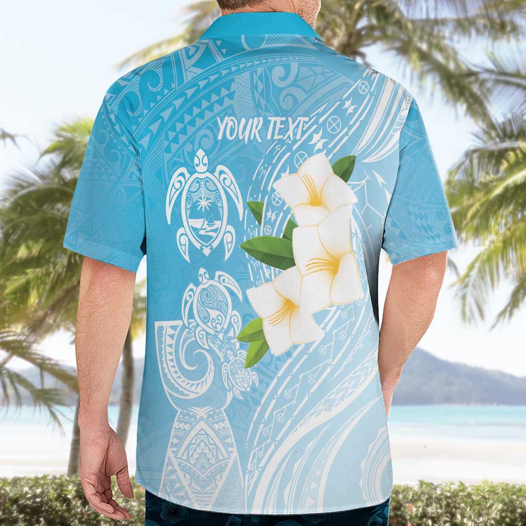 Personalized Guam Chamorro Hawaiian Shirt Turtles and Guasali Flowers
