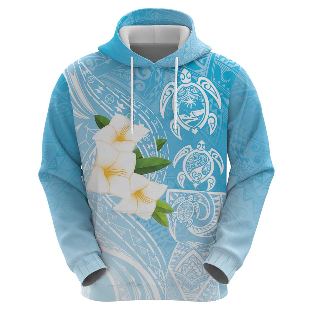 Personalized Guam Chamorro Hoodie Turtles and Guasali Flowers