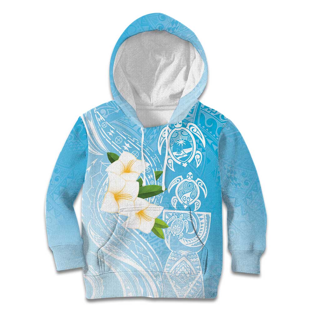 Personalized Guam Chamorro Kid Hoodie Turtles and Guasali Flowers