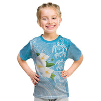 Personalized Guam Chamorro Kid T Shirt Turtles and Guasali Flowers