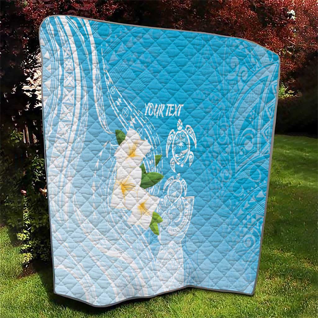 Personalized Guam Chamorro Quilt Turtles and Guasali Flowers
