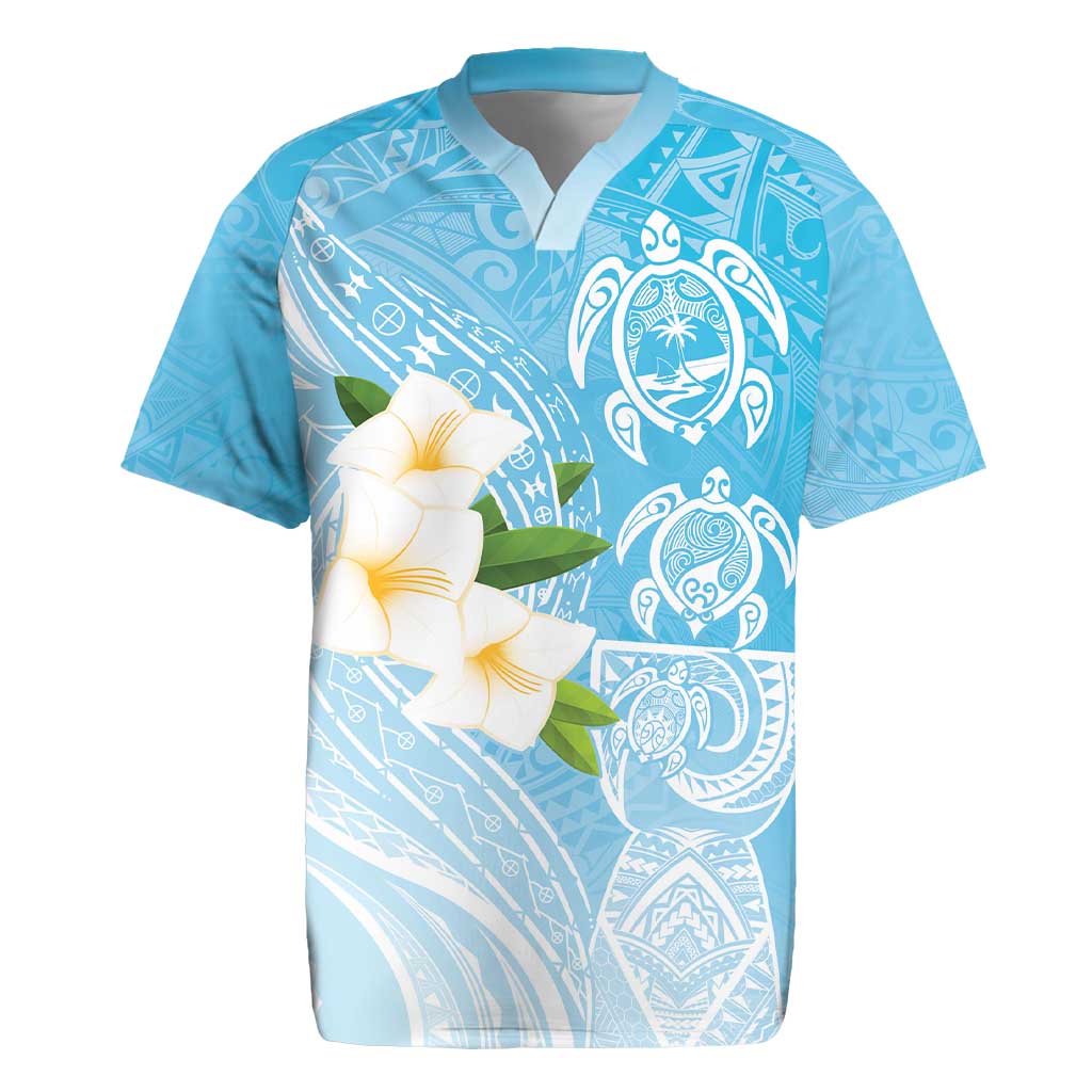 Personalized Guam Chamorro Rugby Jersey Turtles and Guasali Flowers