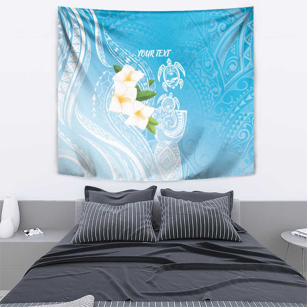 Personalized Guam Chamorro Tapestry Turtles and Guasali Flowers