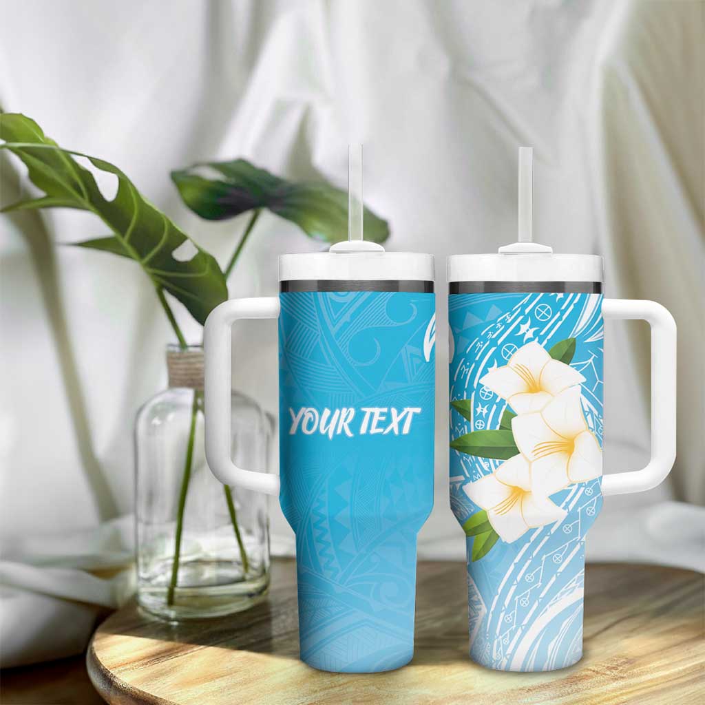Personalized Guam Chamorro Tumbler With Handle Turtles and Guasali Flowers