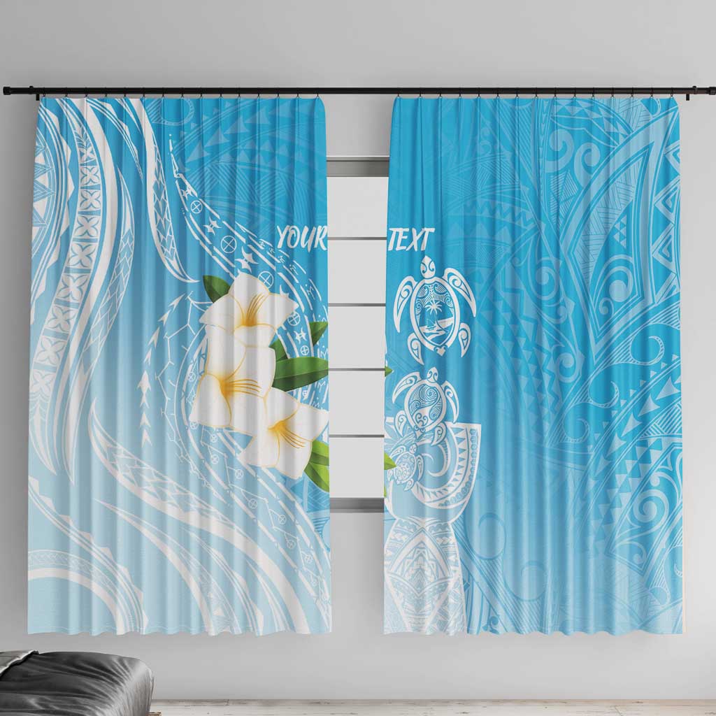 Personalized Guam Chamorro Window Curtain Turtles and Guasali Flowers