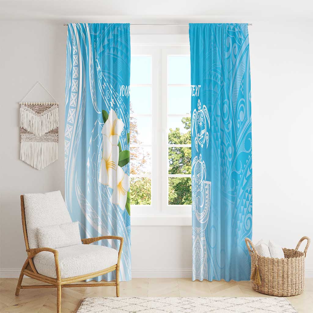 Personalized Guam Chamorro Window Curtain Turtles and Guasali Flowers