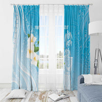 Personalized Guam Chamorro Window Curtain Turtles and Guasali Flowers