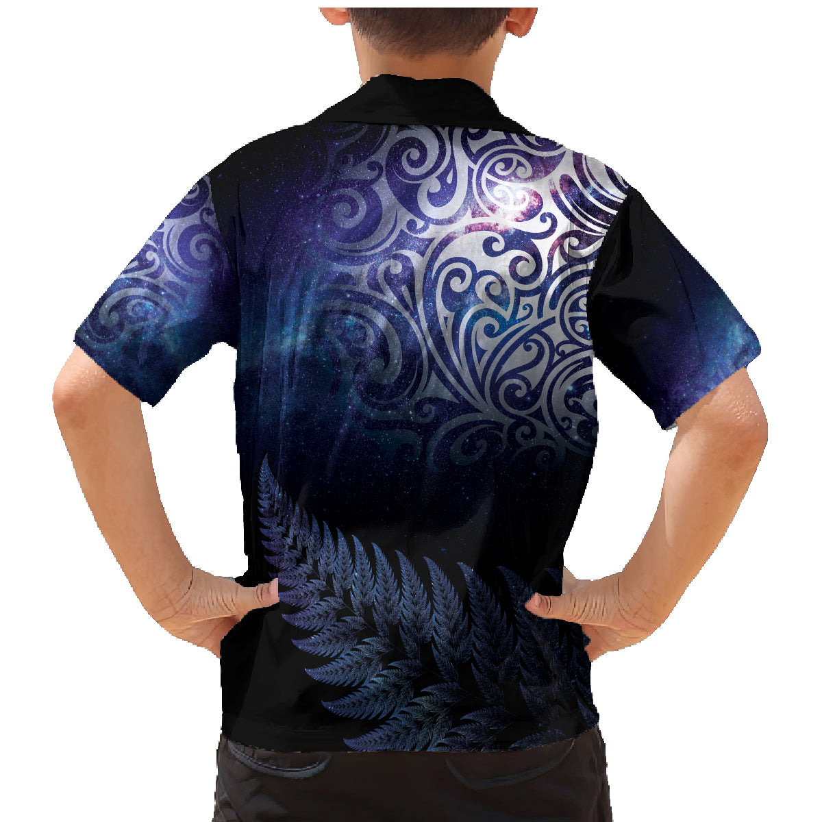 New Zealand Aotearoa Matariki Family Matching Mermaid Dress and Hawaiian Shirt Starry Silver Fern