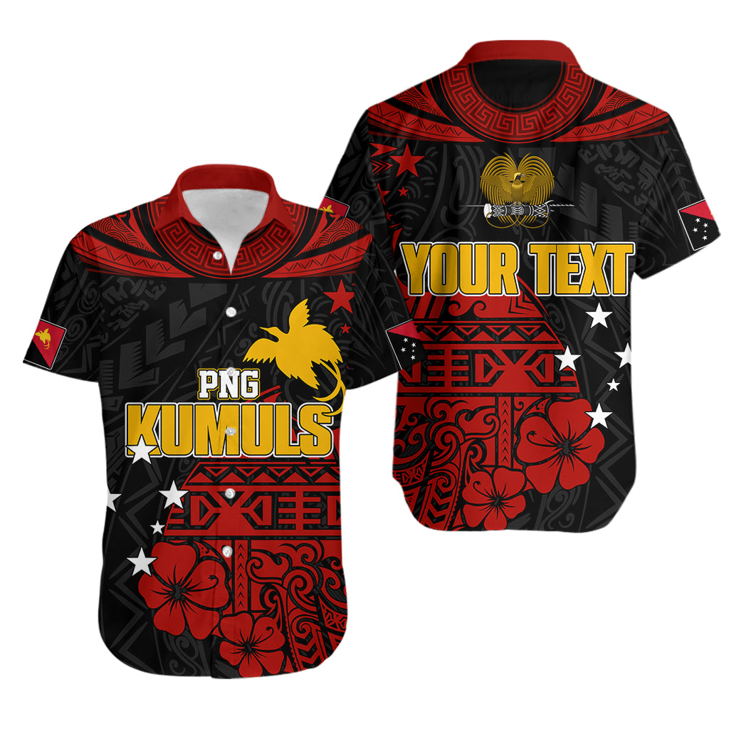 Personalised PNG Kumuls Rugby Hawaiian Shirt Motuan Mix Patterns LT7 Black - Polynesian Pride