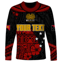 Personalised PNG Kumuls Rugby Long Sleeve Shirt Motuan Mix Patterns LT7 - Polynesian Pride