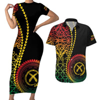 Proudly Ni-Van Sandroing Inspired Classic Style Couples Matching Short Sleeve Bodycon Dress and Hawaiian Shirt