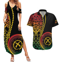 Proudly Ni-Van Sandroing Inspired Classic Style Couples Matching Summer Maxi Dress and Hawaiian Shirt