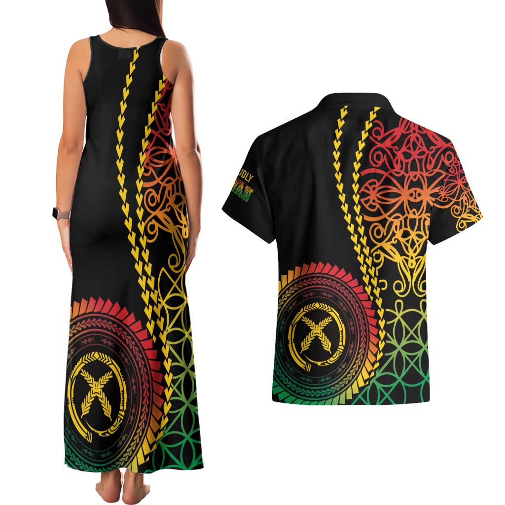 Proudly Ni-Van Sandroing Inspired Classic Style Couples Matching Tank Maxi Dress and Hawaiian Shirt