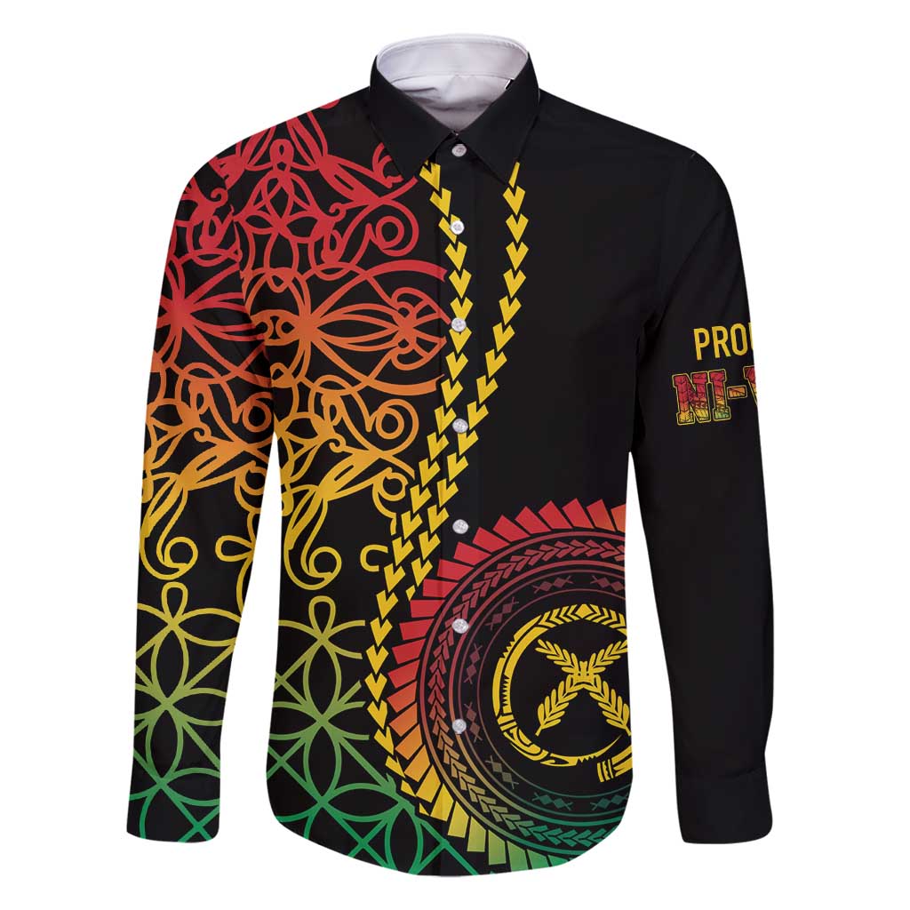 Proudly Ni-Van Sandroing Inspired Classic Style Family Matching Long Sleeve Bodycon Dress and Hawaiian Shirt