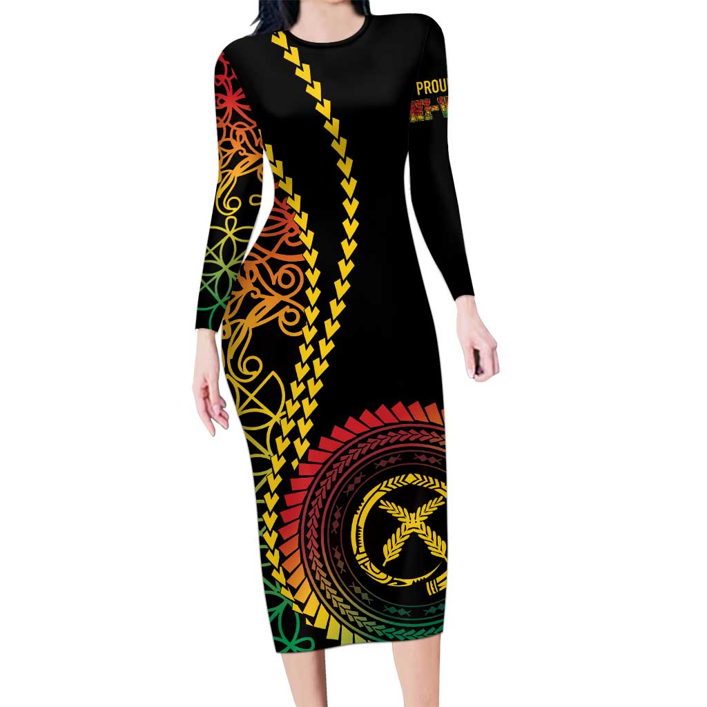 Proudly Ni-Van Sandroing Inspired Classic Style Family Matching Long Sleeve Bodycon Dress and Hawaiian Shirt