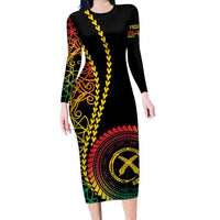 Proudly Ni-Van Sandroing Inspired Classic Style Family Matching Long Sleeve Bodycon Dress and Hawaiian Shirt