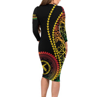 Proudly Ni-Van Sandroing Inspired Classic Style Family Matching Long Sleeve Bodycon Dress and Hawaiian Shirt