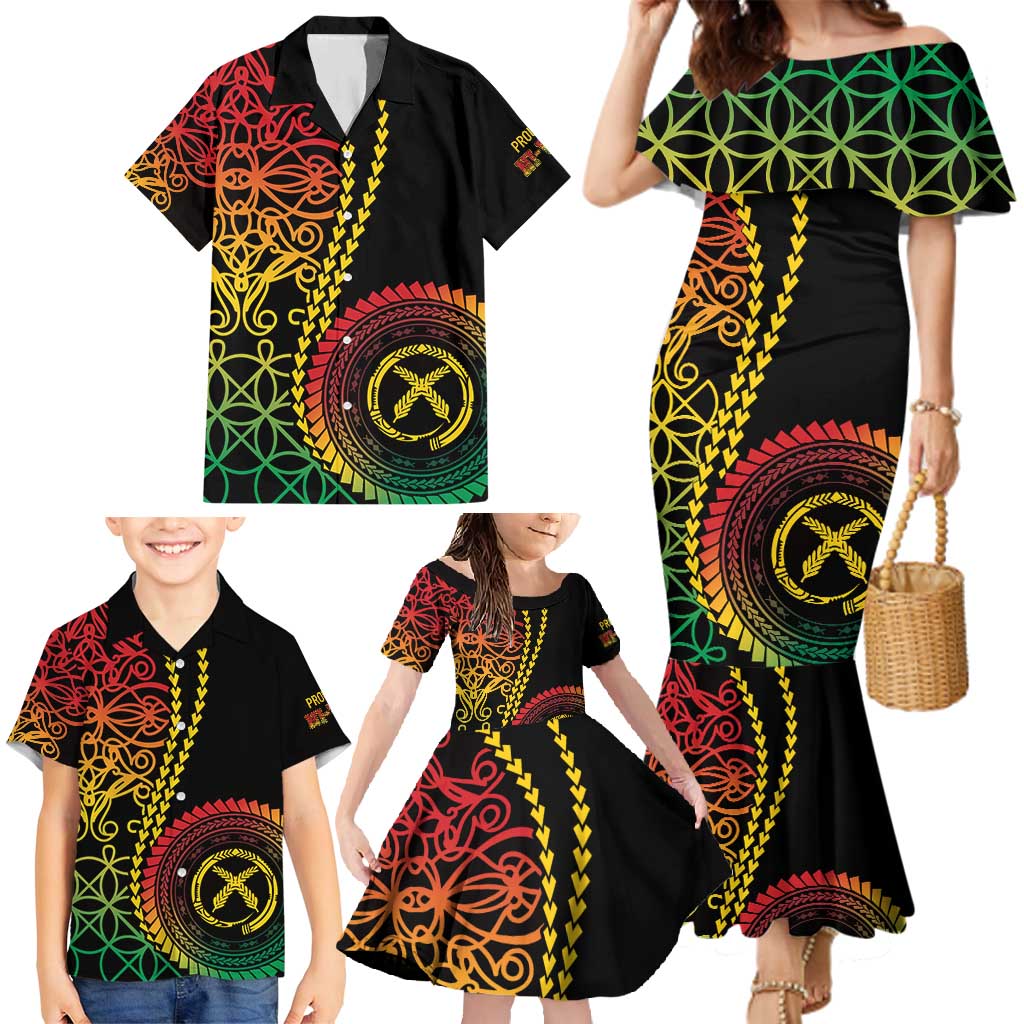 Proudly Ni-Van Sandroing Inspired Classic Style Family Matching Mermaid Dress and Hawaiian Shirt